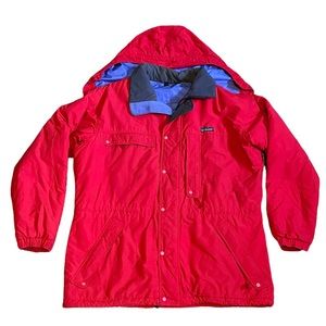 VTG Patagonia Zip Up Hooded Insulated Winter Coat Red Men's LARGE
